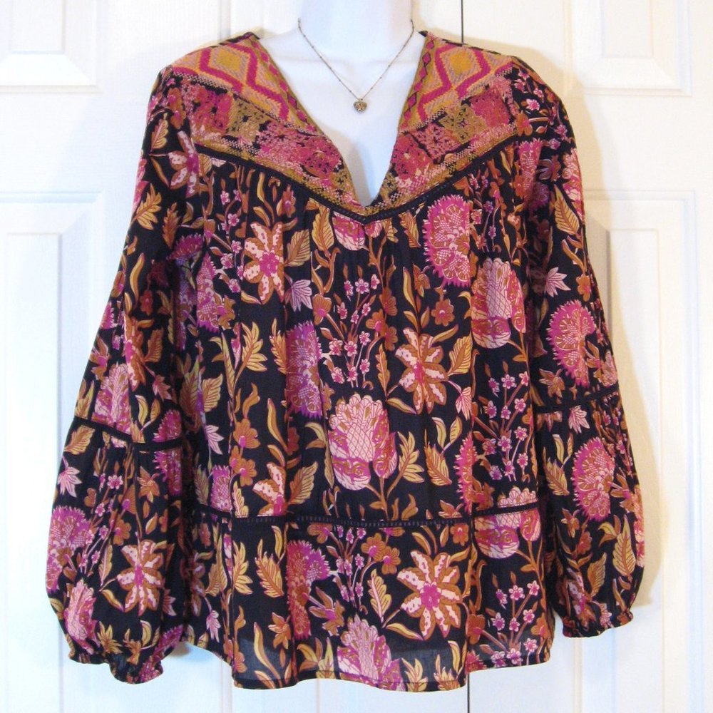 Rachel Zoe | Embroidered Floral Printed Blouse Top - Picture 2 of 11
